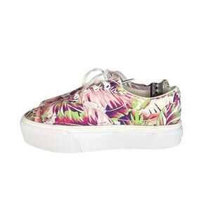 Womens Vans Doheny Platform Skate Sneakers Size 6 Floral Purple White